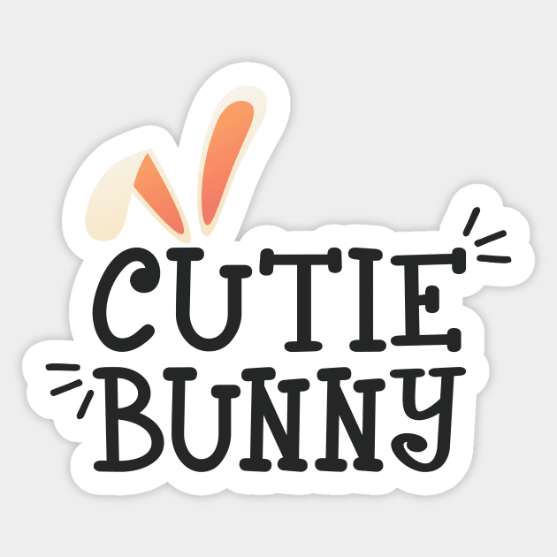 Simple Cutie Bunny Easter Typography Sticker by Jasmine Anderson